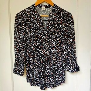 3/4 Sleeve blouse with pleated detail